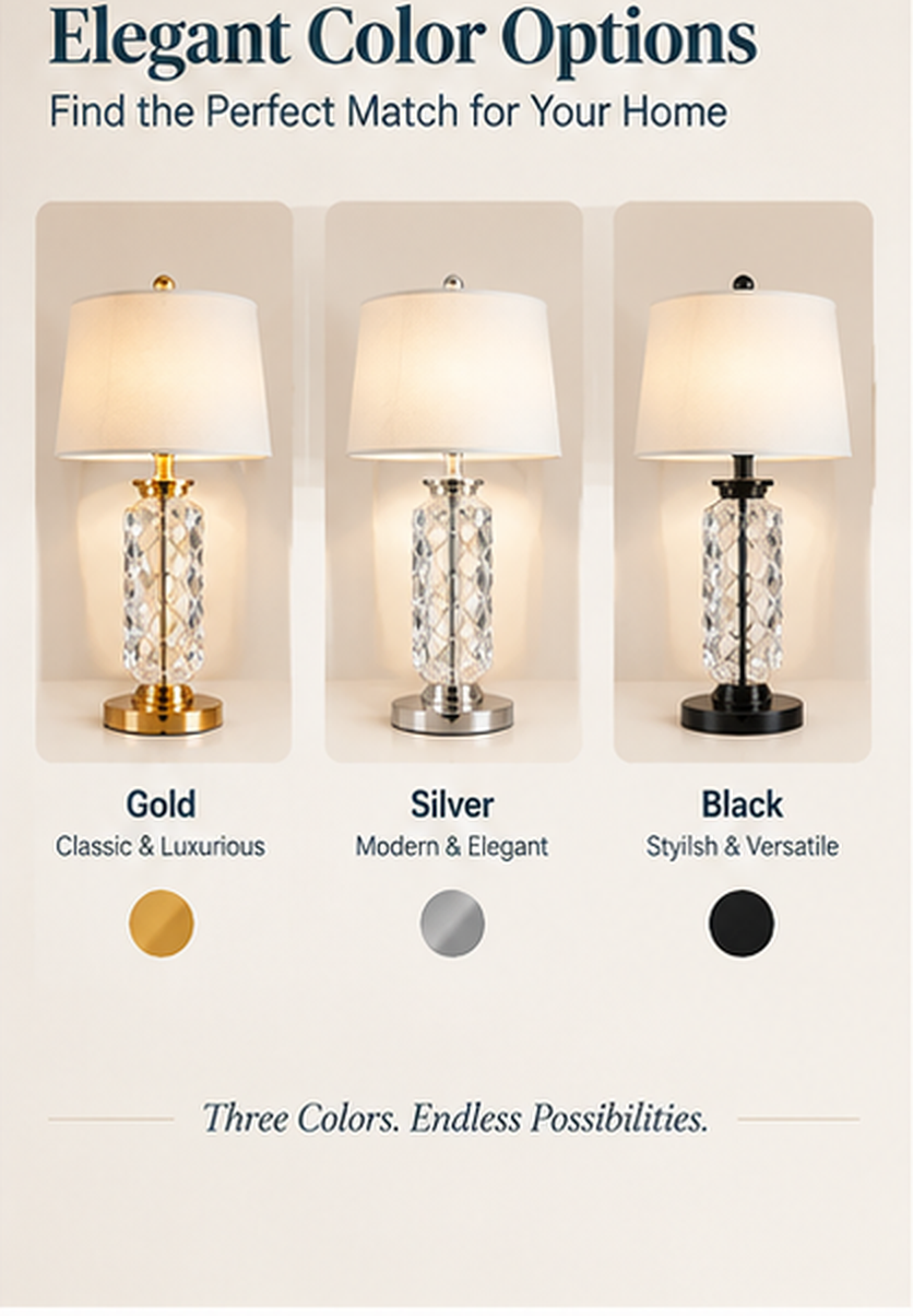 Aurora Luxe™ Crystal Table Lamp — A Touch of Sparkle For Elegant Modern Homes