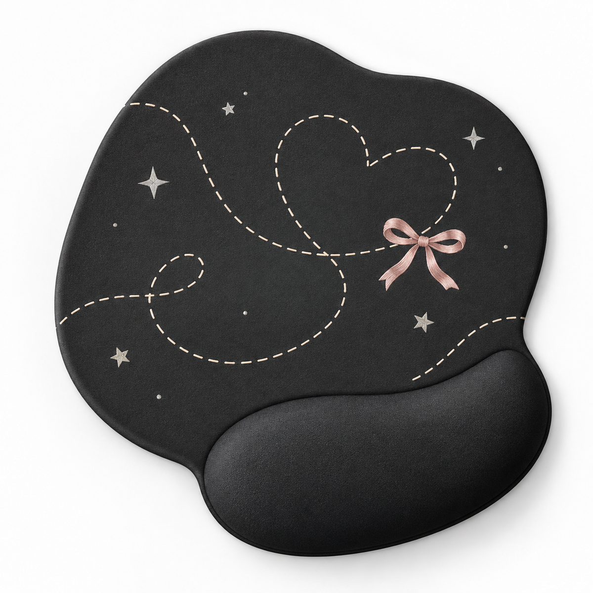 Black Ribbon Pattern Desk Mouse Pad