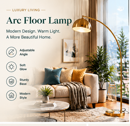 Aurora Luxe™ Arc Floor Lamp — Modern Luxury Lighting For Elegant Living Spaces