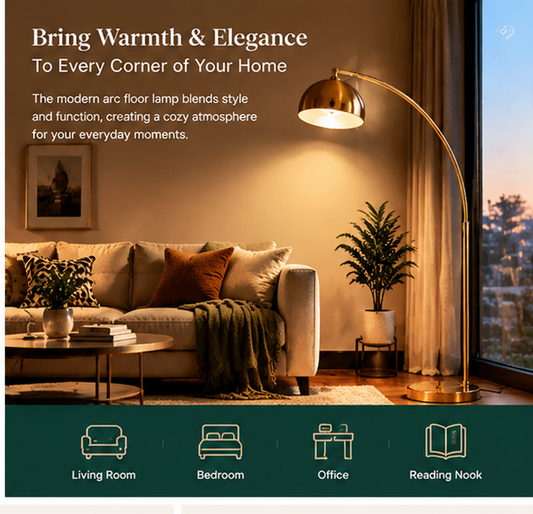 Aurora Luxe™ Arc Floor Lamp — Modern Luxury Lighting For Elegant Living Spaces