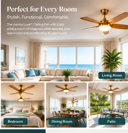 Aurora Luxe™ Ceiling Fan With Light — Modern Comfort & Elegant Lighting For Your Home