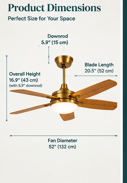 Aurora Luxe™ Ceiling Fan With Light — Modern Comfort & Elegant Lighting For Your Home