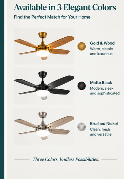 Aurora Luxe™ Ceiling Fan With Light — Modern Comfort & Elegant Lighting For Your Home