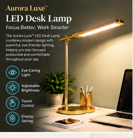 Aurora Luxe™ LED Desk Lamp — Focus Better With Elegant Modern Lighting