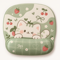 Green Cat Garden Ergonomic Mouse Pad