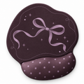 Purple Ribbon Pattern Desk Mouse Pad