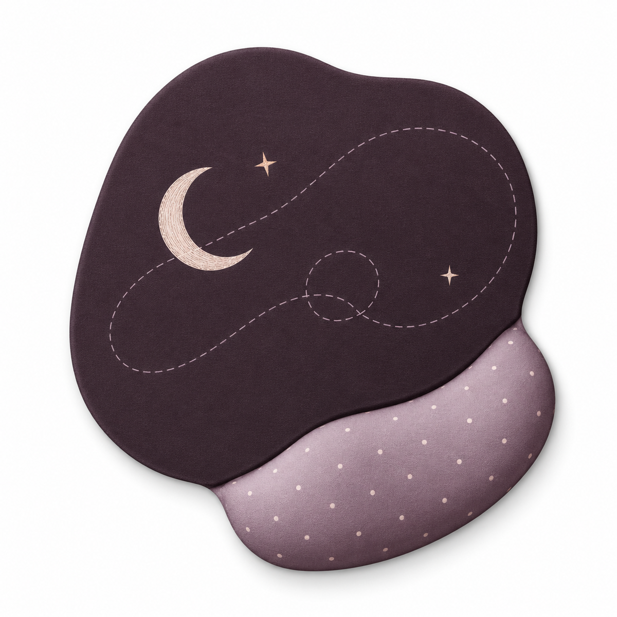 Purple Moon Pattern Desk Mouse Pad