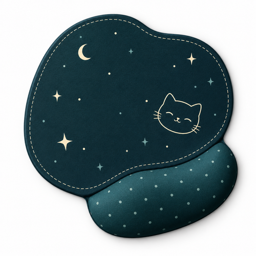 Cat Moon Star Pattern Desk Mouse Pad
