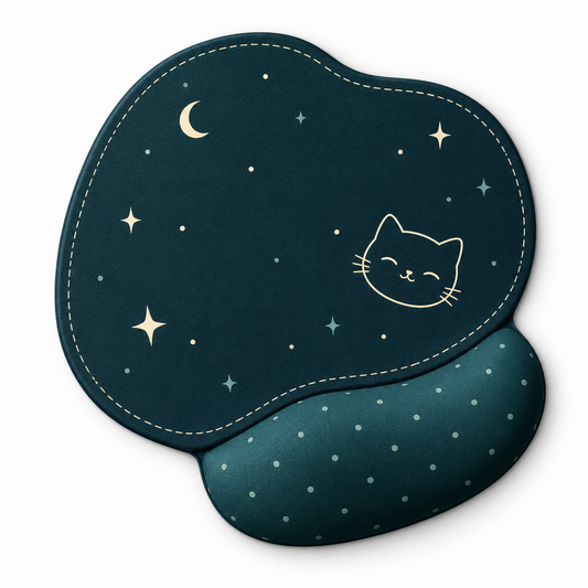 Cat Moon Star Pattern Desk Mouse Pad