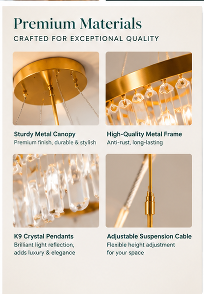 Aurora Luxe™ Crystal Chandelier — Timeless Elegance for Modern Homes